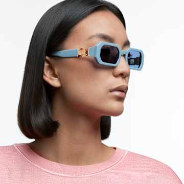 Sunglasses, Octagon shape, SK0349 84V, Blue - Swarovski, 5625303