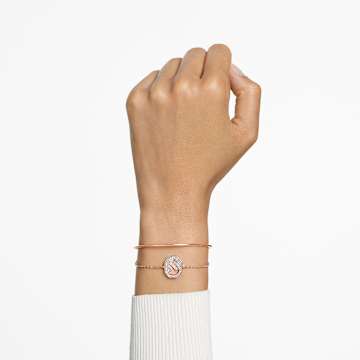 Signum 手镯, 天鹅, 白色, 镀玫瑰金色调 - Swarovski, 5628568
