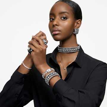 Chroma cocktail ring, Black, Ruthenium plated - Swarovski, 5630323