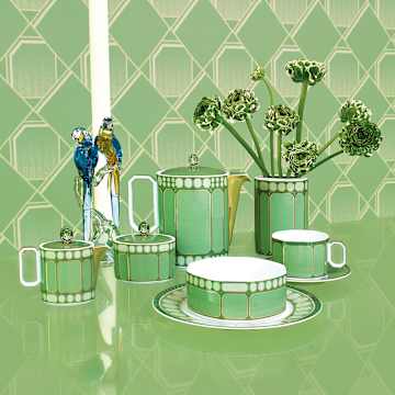 Signum cereal bowl, Porcelain, Green - Swarovski, 5635524