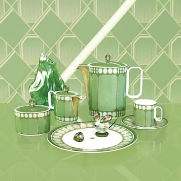 Signum coffee pot, Porcelain, Green - Swarovski, 5635548