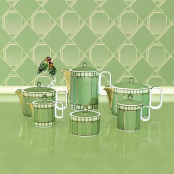 Signum coffee pot, Porcelain, Green - Swarovski, 5635548