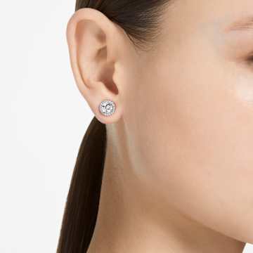 Constella 耳钉, 圆形切割, 密镶, 白色, 镀铑 - Swarovski, 5636269