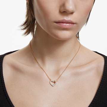 Lovely 项链, 心形, 白色, 镀金色调 - Swarovski, 5636449
