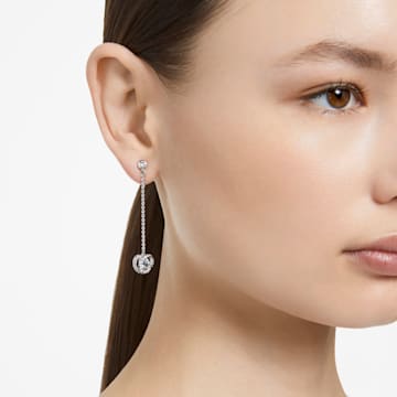 Generation 夹式耳环, 白色, 镀铑 - Swarovski, 5636510