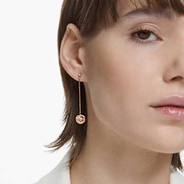 Generation 水滴形耳环, 短, 白色, 镀玫瑰金色调 - Swarovski, 5636516