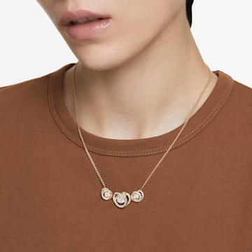 Generation necklace, White, Gold-tone plated - Swarovski, 5636586