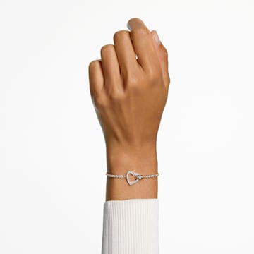 Lovely 手链, 心形, 白色, 镀金色调 - Swarovski, 5636964