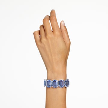 Millenia 手链, 超大仿水晶, 八角形切割, 蓝色, 镀铑 - Swarovski, 5638491