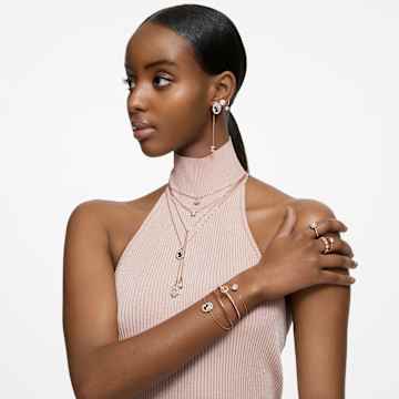 Constella cocktail ring, Princess cut, Pavé, White, Rose gold-tone plated - Swarovski, 5638548
