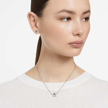 Stella pendant, Mixed cuts, Star, Blue, Rhodium plated - Swarovski, 5639186