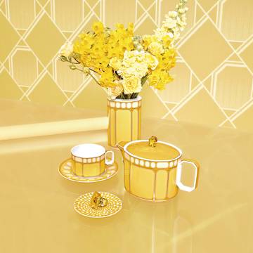 Signum teacup set, Porcelain, Multicolored - Swarovski, 5640064