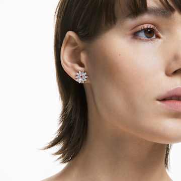 Eternal Flower stud earrings, Flower, Pink, Mixed metal finish - Swarovski, 5642873