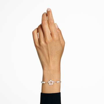 Stella bracelet, Pavé, Star, White, Rhodium plated - Swarovski, 5645385