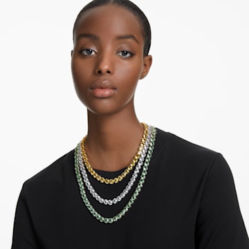 Matrix Tennis necklace, Set (3), Round cut, Multicolored, Mixed metal finish - Swarovski, 5647443