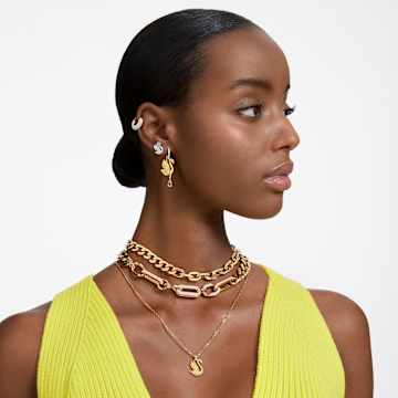 Swarovski Iconic Swan pendant, Swan, Medium, Yellow, Gold-tone plated - Swarovski, 5647553
