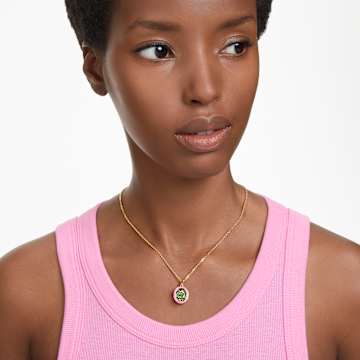 Chroma pendant, Octagon cut, Multicolored, Gold-tone plated - Swarovski, 5648446