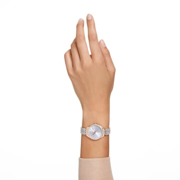 Attract 腕表, 瑞士制造，密镶, 金属手链, 玫瑰金色调, 混合金属润饰 - Swarovski, 5649987