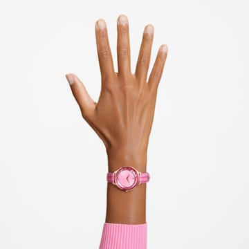 Octea Nova 腕表, 瑞士制造, 真皮表带, 粉红色, 玫瑰金色调润饰 - Swarovski, 5650030