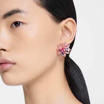 Florere 耳钉, 花朵, 粉红色, 镀金色调 - Swarovski, 5650563