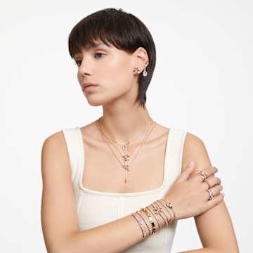 Volta 项链, 蝴蝶结, 小码, 白色, 镀玫瑰金色调 - Swarovski, 5656741