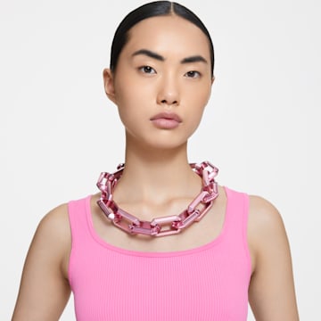 Lucent necklace, Statement, Pink - Swarovski, 5657669
