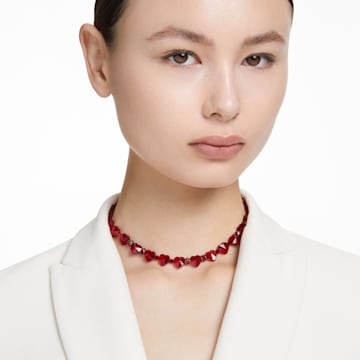 Somnia 项链, 混合切割, 心形, 红色, 镀钌 - Swarovski, 5658868