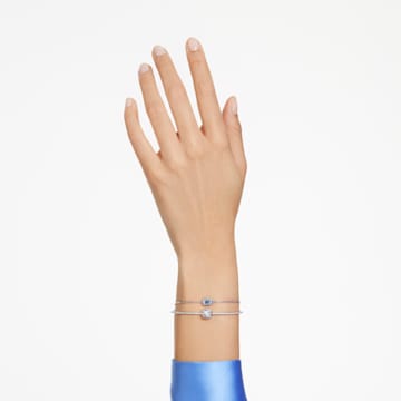 Stilla 手镯, 混合切割, 蓝色, 镀铑 - Swarovski, 5668244