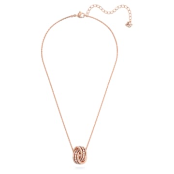 Further pendant, Intertwined circles, White, Rose gold-tone plated - Swarovski, 5450930