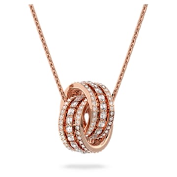 Further pendant, Intertwined circles, White, Rose gold-tone plated - Swarovski, 5450930