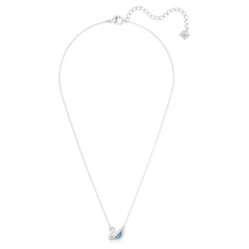 Dazzling Swan 项链, 天鹅, 蓝色, 镀铑 - Swarovski, 5521074