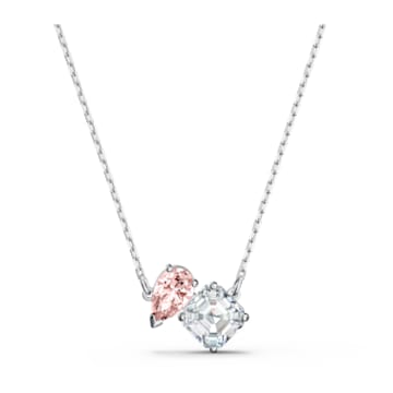 Attract Soul necklace, Pink, Rhodium plated - Swarovski, 5537895