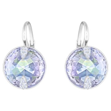 Globe drop earrings, Round cut, Blue, Rhodium plated - Swarovski, 5559860