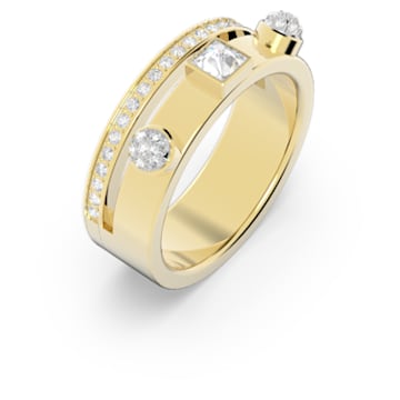 Thrilling ring, Mixed cuts, White, Gold-tone plated - Swarovski, 5561688