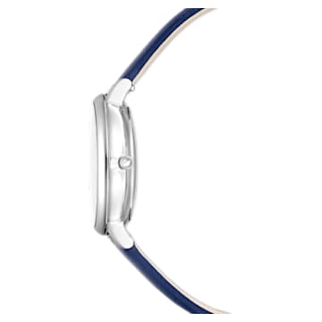 Crystalline Joy watch, Leather strap, Blue, Stainless steel - Swarovski, 5563699