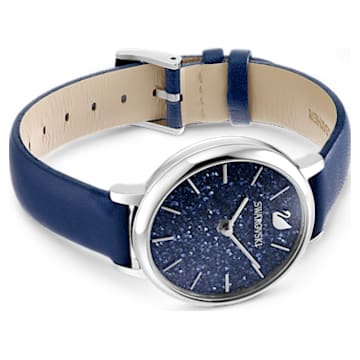 Crystalline Joy 腕表, 瑞士制造, 真皮表带, 蓝色, 不锈钢 - Swarovski, 5563699