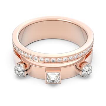 Thrilling ring, Mixed cuts, White, Rose gold-tone plated - Swarovski, 5567124