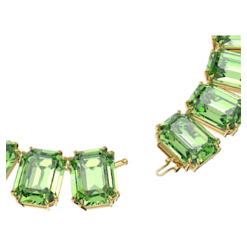 Millenia necklace, Oversized crystals, Octagon cut, Green, Gold-tone plated - Swarovski, 5598261