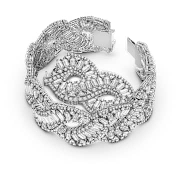 Hyperbola 手链, 混合切割, 波浪形切割, 白色, 镀铑 - Swarovski, 5598351