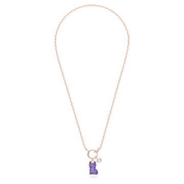 Chinese Zodiac Ox necklace, Ox, Purple, Rose gold-tone plated - Swarovski, 5599139