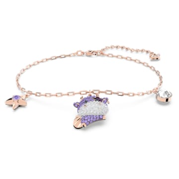 Little bracelet, Ox, Purple, Rose gold-tone plated - Swarovski, 5599156