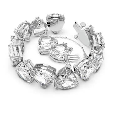 Millenia bracelet, Oversized crystals, Trilliant cut, White, Rhodium plated - Swarovski, 5599194