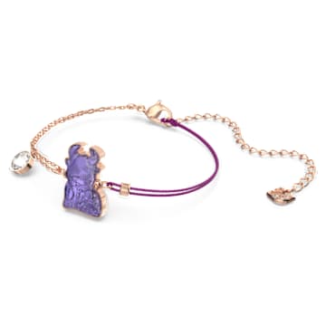 Chinese Zodiac Ox 手链, 牛, 紫色, 镀玫瑰金色调 - Swarovski, 5599280