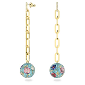 Flower of Fortune drop earrings, Flower, Multicolored, Gold-tone plated - Swarovski, 5599486