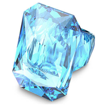 Lucent cocktail ring, Oversized crystal, Octagon cut, Blue - Swarovski, 5600223