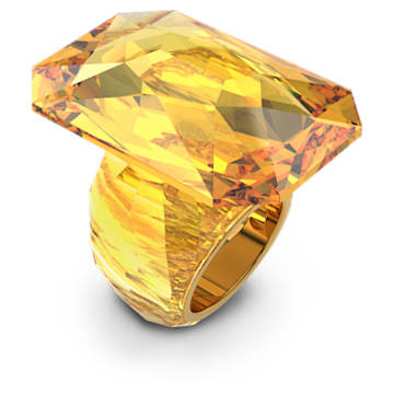 Lucent cocktail ring, Oversized crystal, Octagon cut, Yellow - Swarovski, 5600224