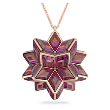 Curiosa pendant, Geometric cut, Pink, Rose gold-tone plated - Swarovski, 5600505