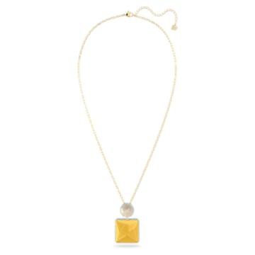 Orbita necklace, Square cut, Multicolored, Gold-tone plated - Swarovski, 5600513