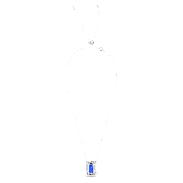 Chroma necklace, Octagon cut, Blue, Rhodium plated - Swarovski, 5600625
