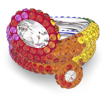 Tigris 戒指, 套装 (2)、混合切割, 水滴, 彩色, 镀铑 - Swarovski, 5605010